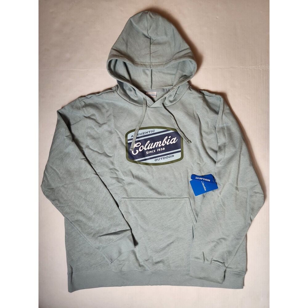 Columbia Trek Graphic Hoodie Men's 2X 2XL XXL Light Blue